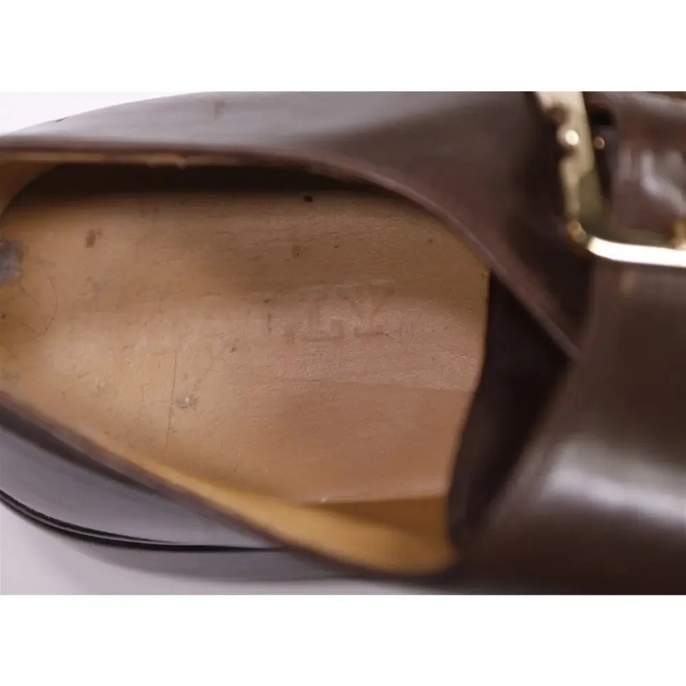 Bally Dolardo Brown Single Buckle Dress Loafers Mens US 7 D